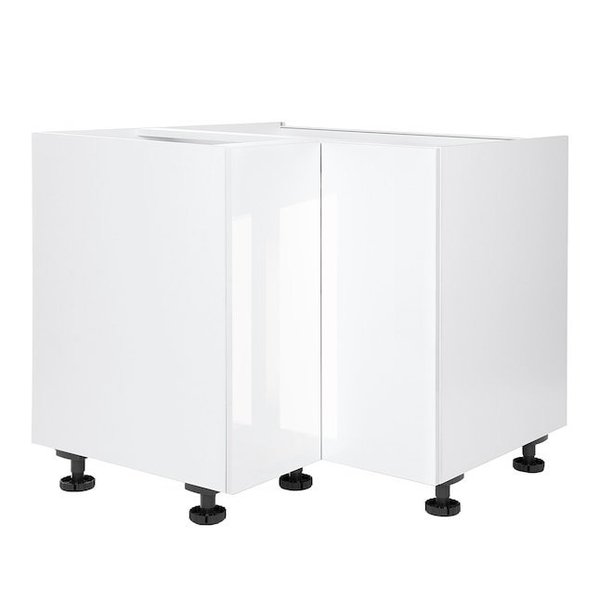 Cambridge Quick Assemble Modern Style, White Gloss 36 in. Lazy Susan Base Kitchen Cabinet (36 in. W x 24 in. D x 34.50 in. H) SA-BULZ36-WG